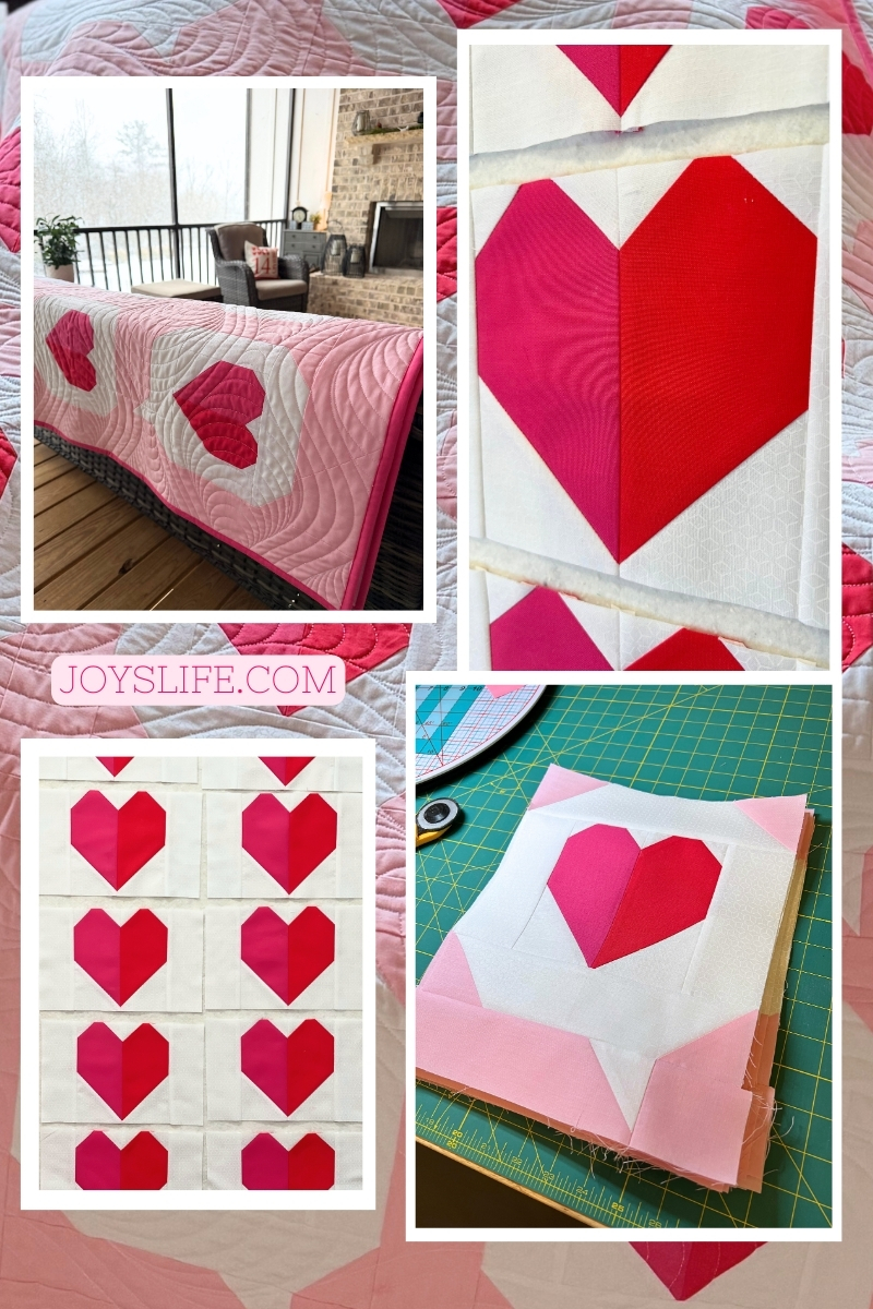 pink and red Valentine heart quilt collage joyslife.com